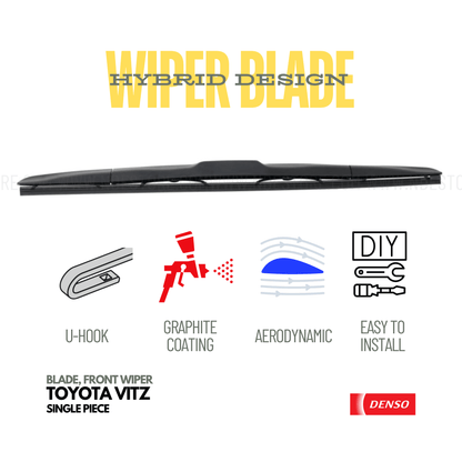 WIPER BLADE DENSO HYBRID DESIGN FOR TOYOTA VITZ (SINGLE PIECE) - ndestore.com