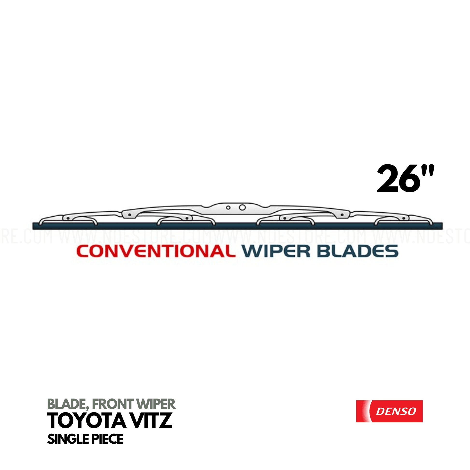 WIPER BLADE DENSO STANDARD FOR TOYOTA VITZ (SINGLE PIECE) - ndestore.com