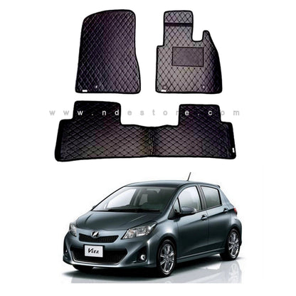 FLOOR MAT PREMIUM QUALITY FLAT 7D STYLE BLACK FOR TOYOTA VITZ