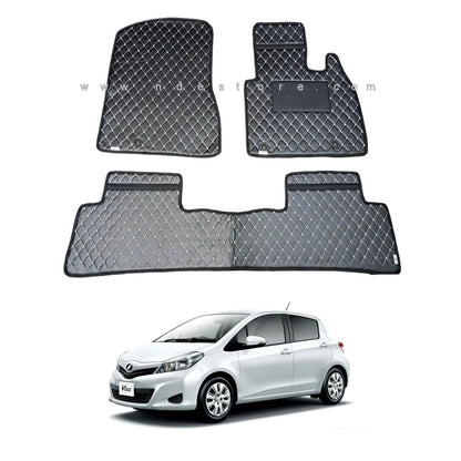 FLOOR MAT PREMIUM QUALITY FLAT 7D STYLE BLACK FOR TOYOTA VITZ