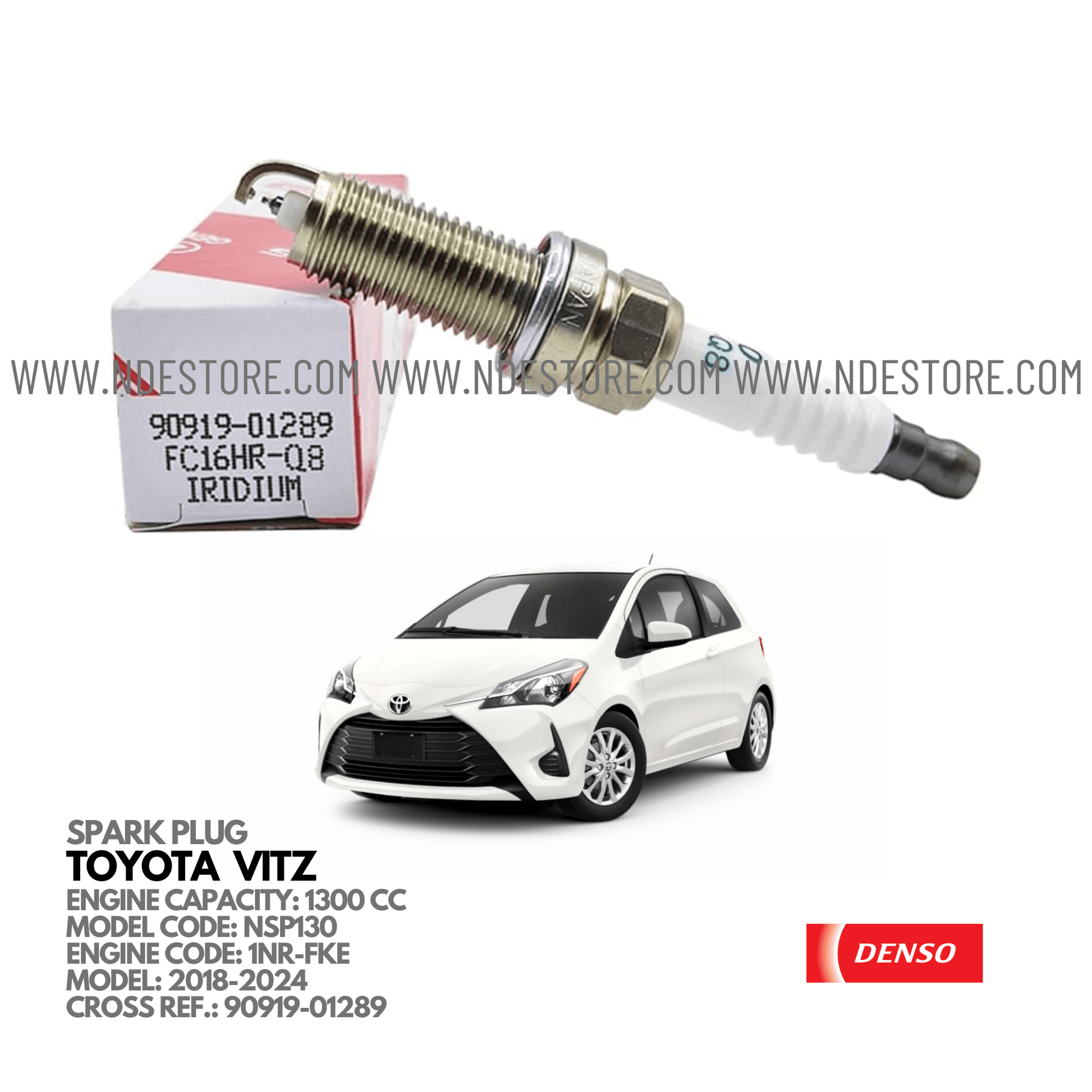 SPARK PLUG DENSO FOR TOYOTA VITZ (1300CC, 2018-2024) - ndestore.com