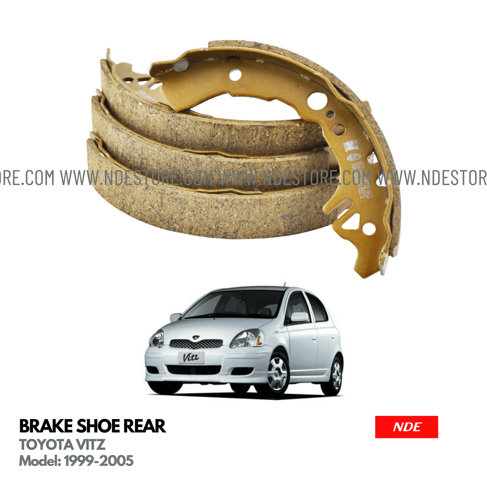 BRAKE, BRAKE SHOE KIT SET REAR FOR TOYOTA VITZ (1998-2004) (TOYOTA GENUINE PART) - ndestore.com