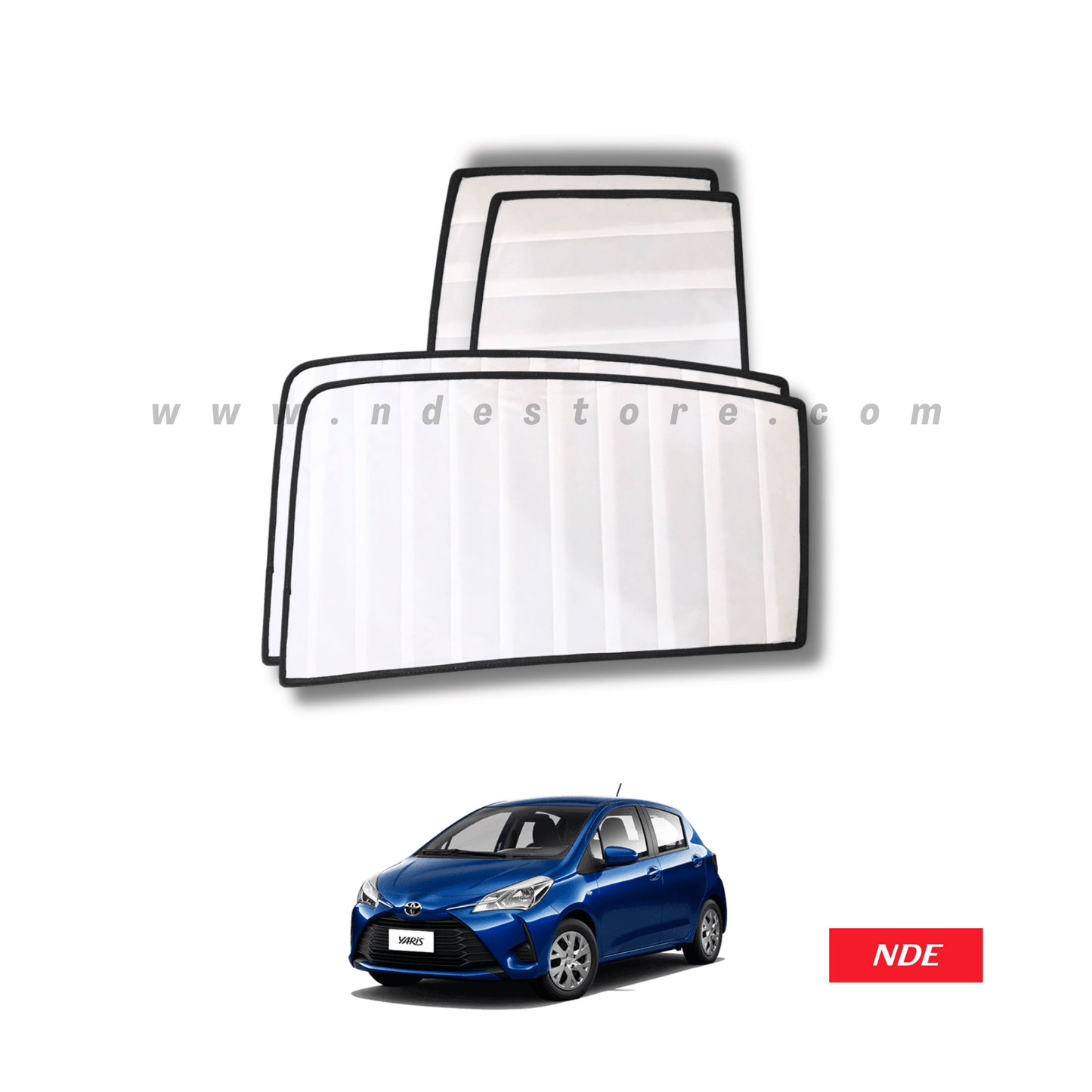 SUN SHADE WHITE WRINKLE FOR TOYOTA VITZ (ALL MODELS) - ndestore.com