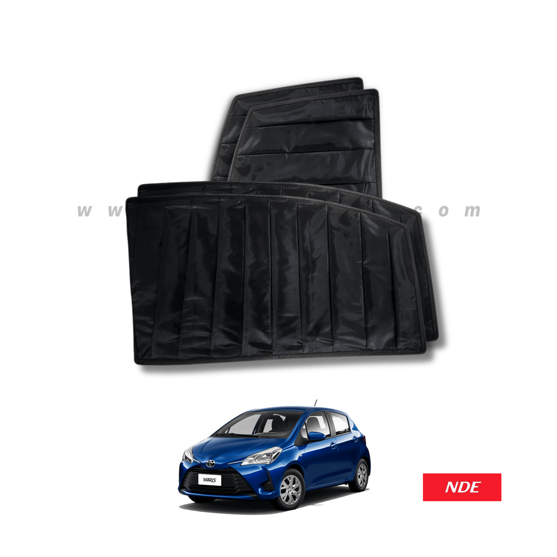 SUN SHADE BLACK WRINKLE FOR TOYOTA VITZ (ALL MODELS) - ndestore.com