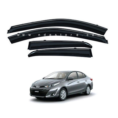 AIR PRESS BLACK TINTED DOOR WINDOW VISOR FOR TOYOTA YARIS - ndestore.com