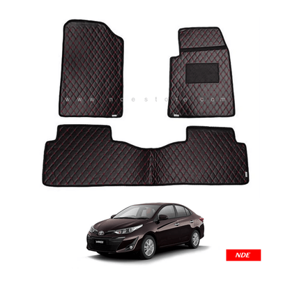 FLOOR MAT PREMIUM QUALITY FLAT 7D STYLE FOR TOYOTA YARIS - ndestore.com