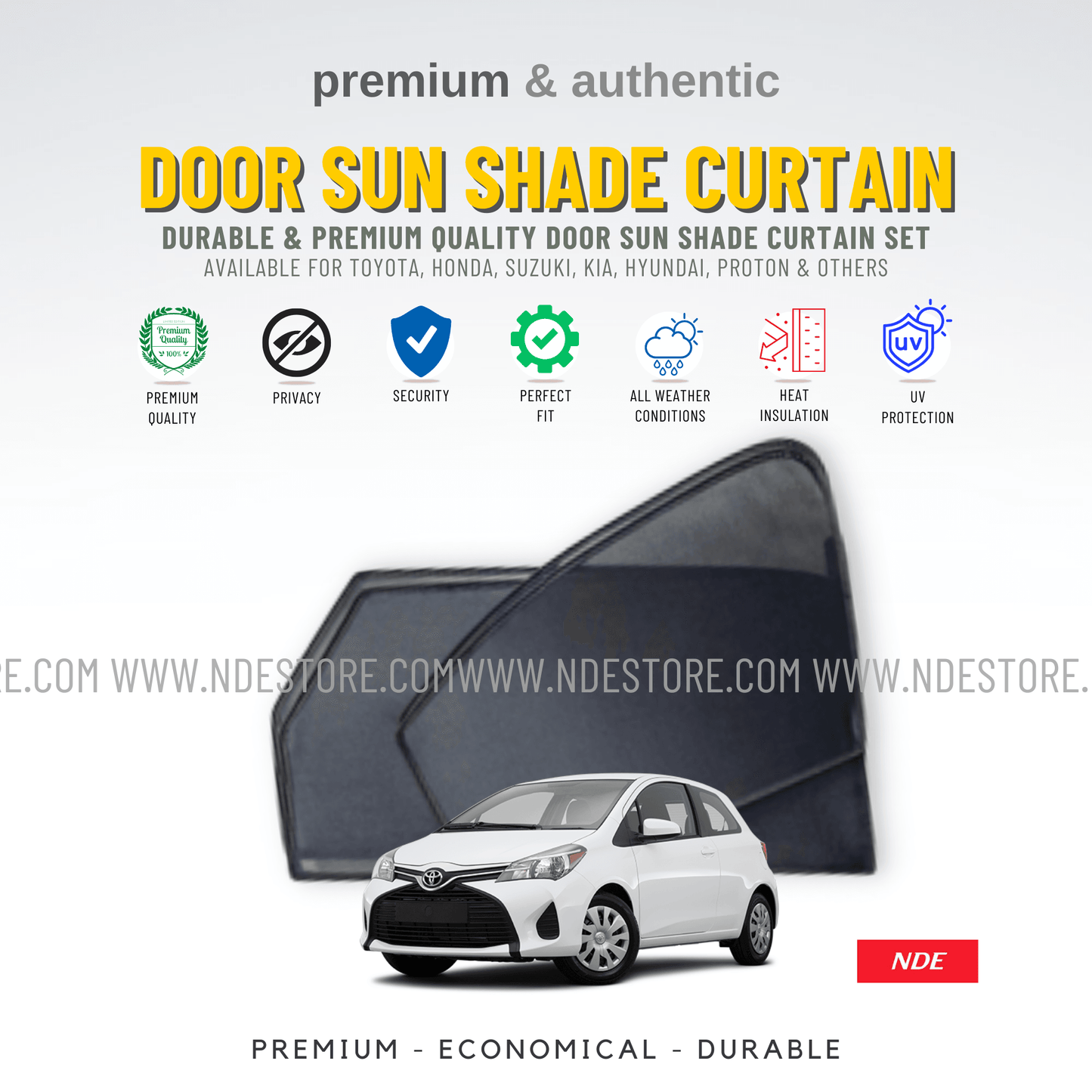 SUN SHADE PREMIUM QUALITY FOR TOYOTA YARIS (HATCHBACK) - ndestore.com