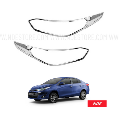 HEAD LIGHT CHROME COVER FOR TOYOTA YARIS (2018-2024) - ndestore.com