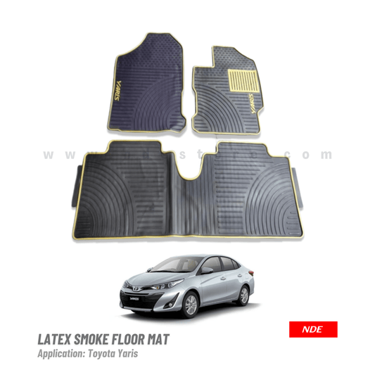 FLOOR MAT RUBBER / LATEX SMOKE TYPE FOR TOYOTA YARIS (IMPORTED) - ndestore.com