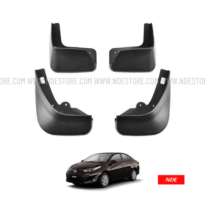 MUD FLAP SET SPLASH GUARD BLACK COLOR FOR TOYOTA YARIS - ndestore.com