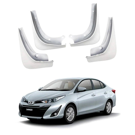 MUD FLAP SET SPLASH GUARD WHITE COLOR FOR TOYOTA YARIS - ndestore.com