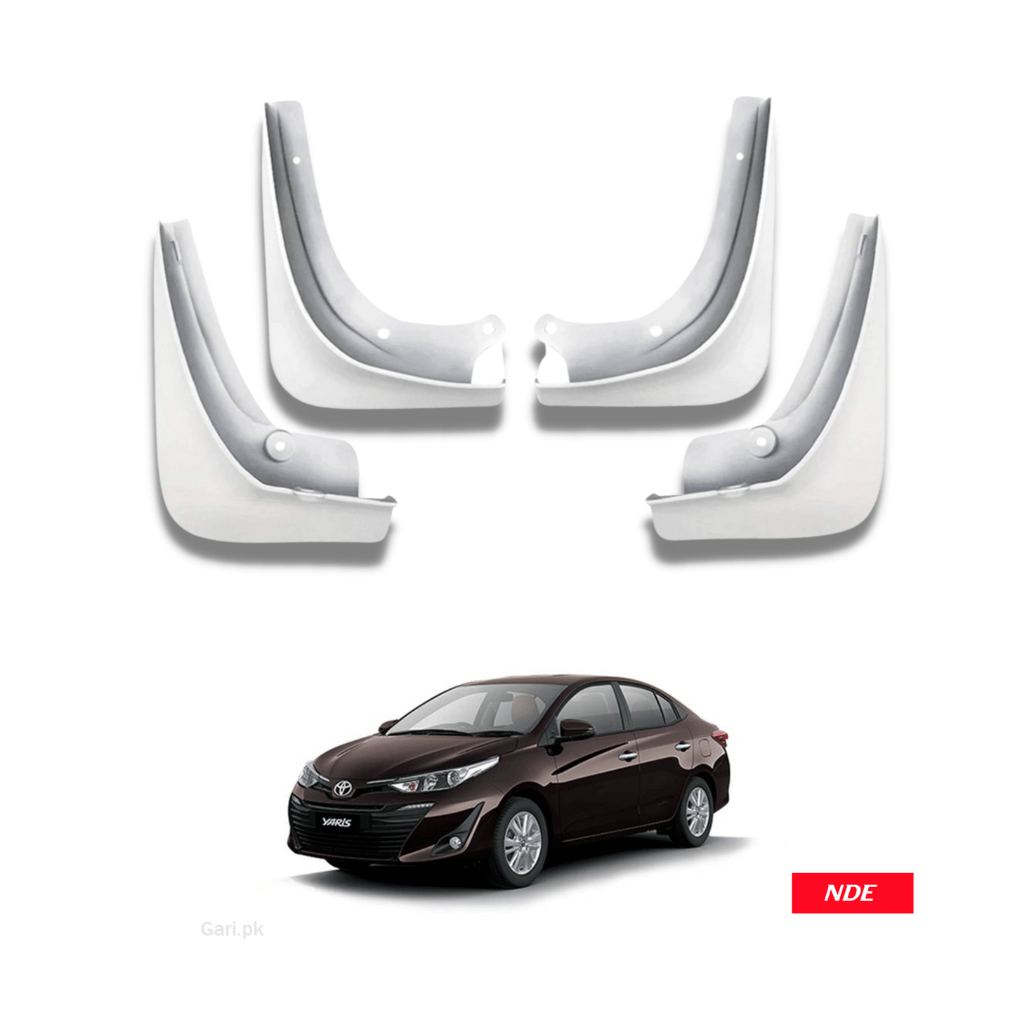 MUD FLAP SET SPLASH GUARD WHITE COLOR FOR TOYOTA YARIS - ndestore.com