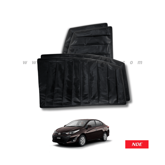 SUN SHADE BLACK WRINKLE FOR TOYOTA YARIS - ndestore.com