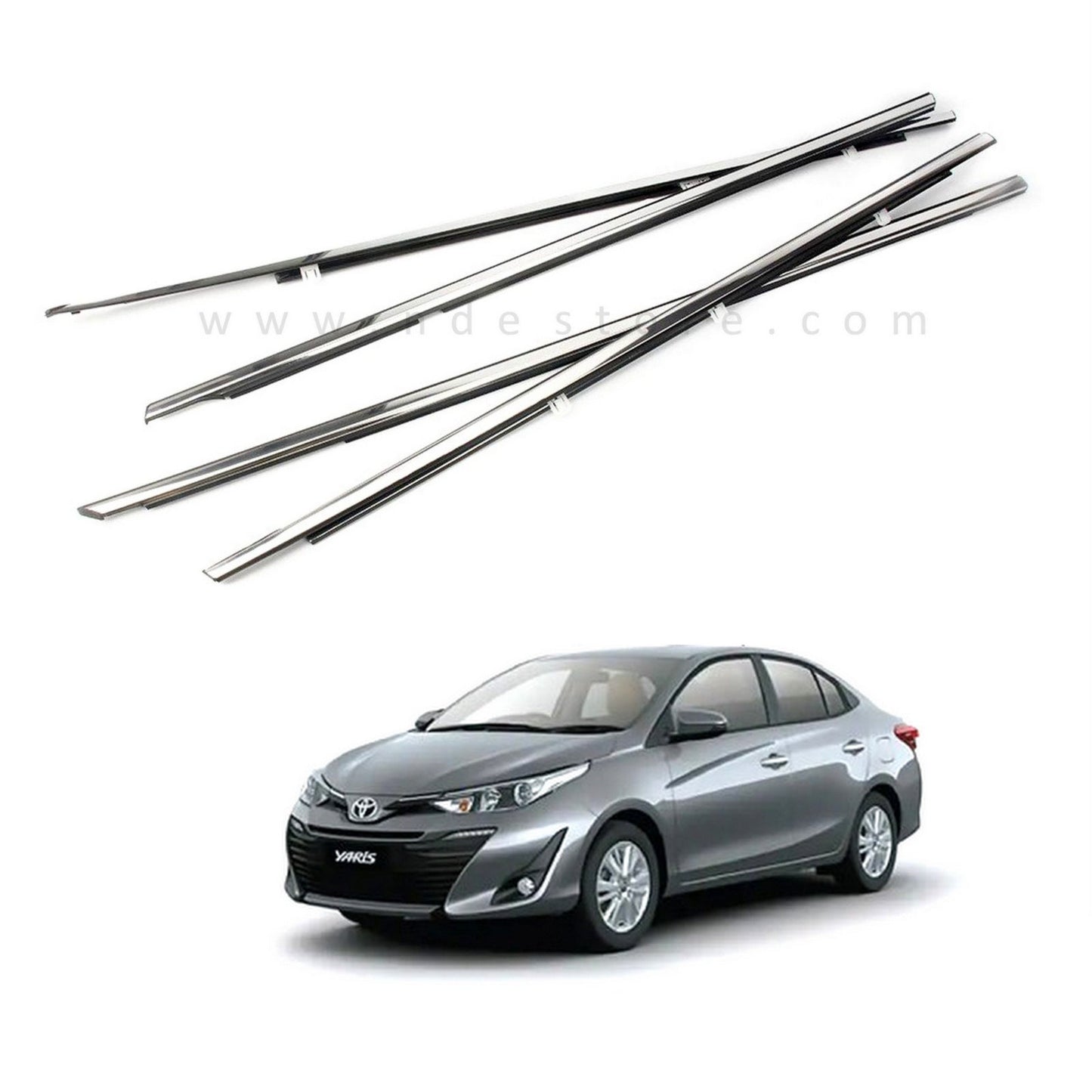 WEATHER STRIP COVER STEEL CHROME FOR TOYOTA YARIS