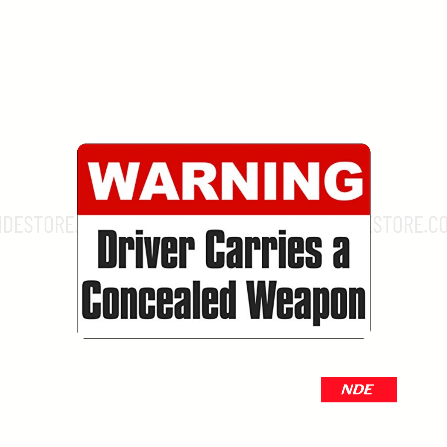 STICKER WARNING DRIVER CARRIES