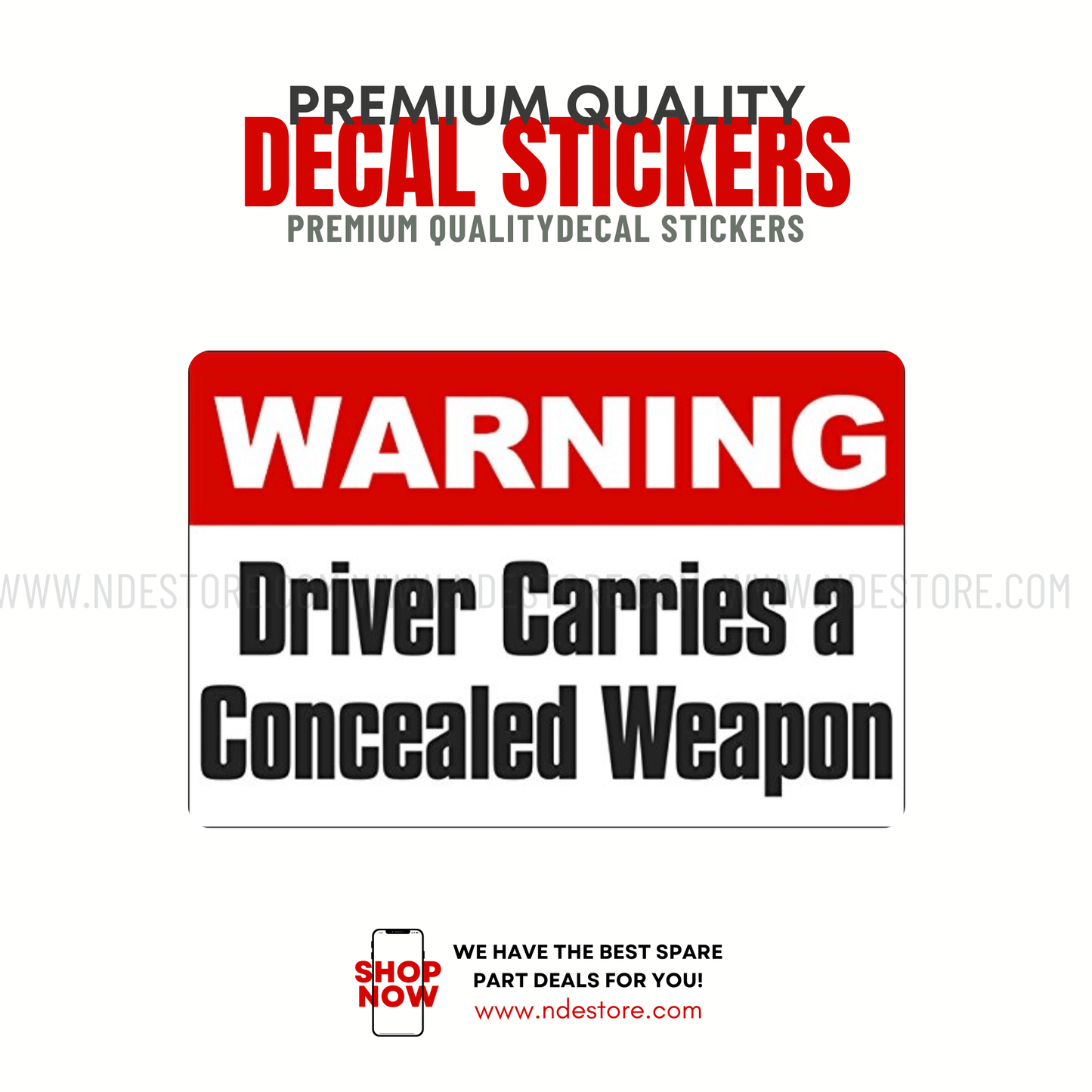 STICKER WARNING DRIVER CARRIES