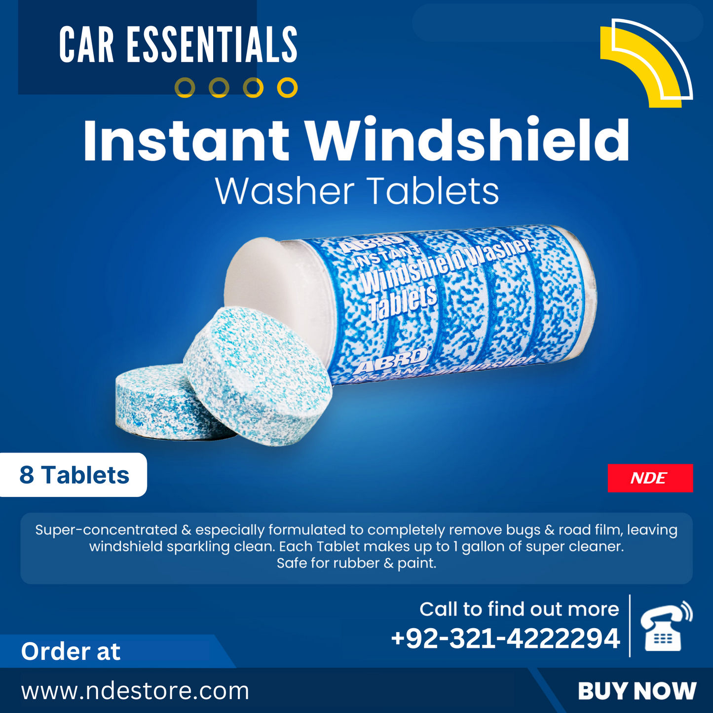 WINDSHIELD GLASS CLEANER TABLETS - ndestore.com