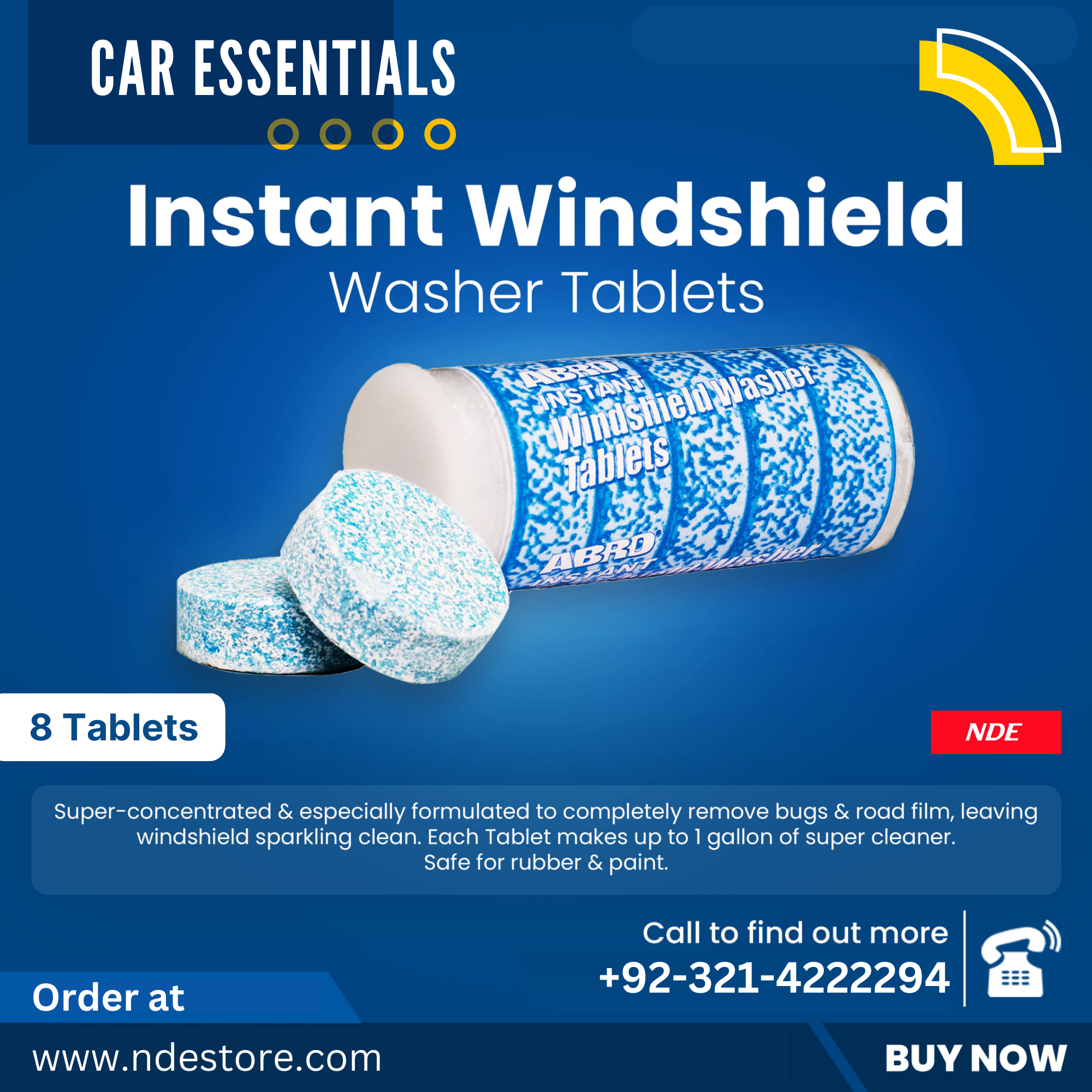 WINDSHIELD GLASS CLEANER TABLETS