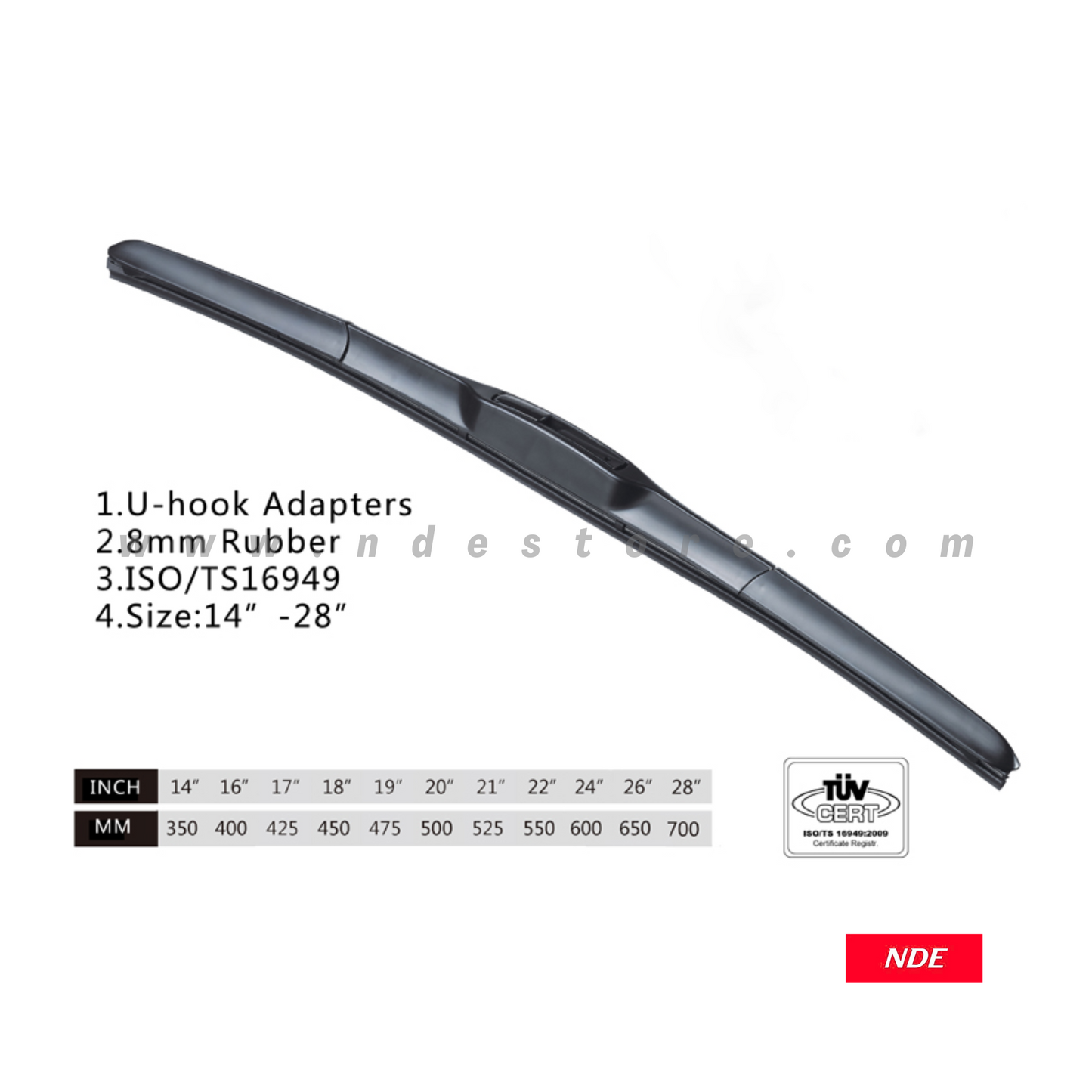 WIPER BLADE AERODYNAMIC TYPE FOR TOYOTA HILUX