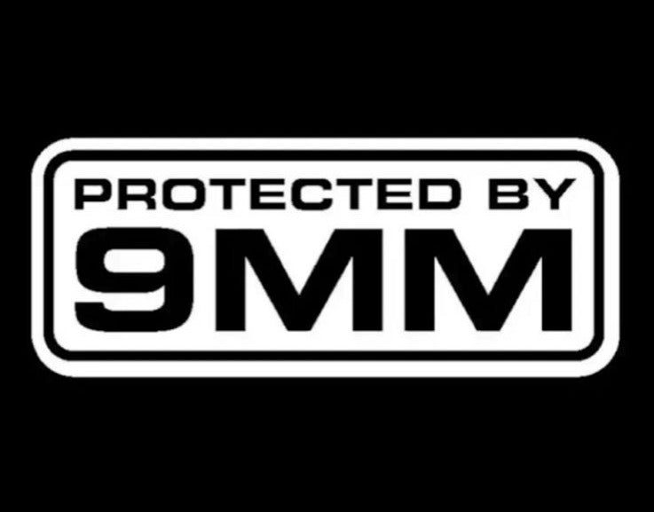 STICKER, PROTECTED BY 9MM (SQUARE)