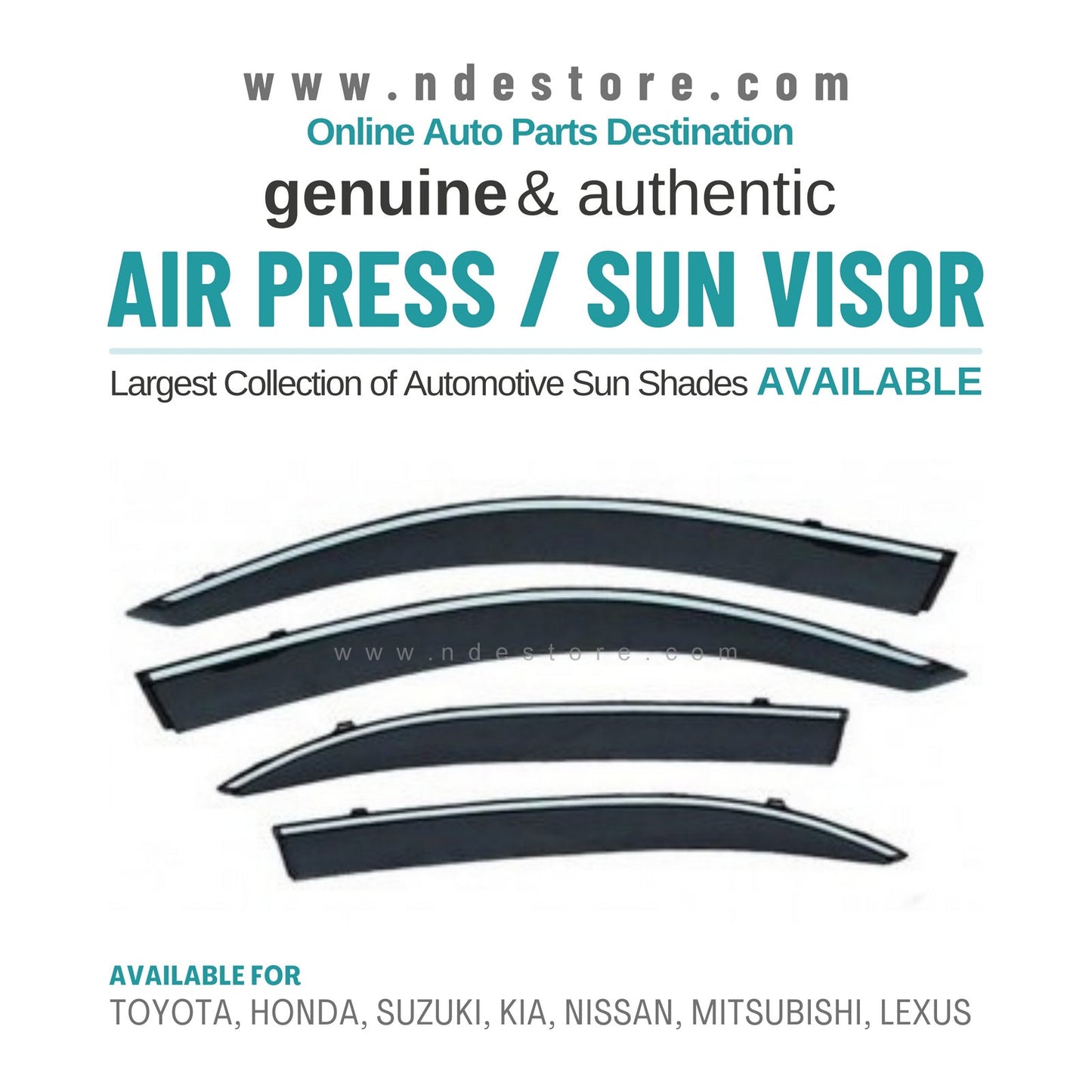 AIR PRESS BLACK TINTED DOOR WINDOW VISOR FOR HONDA ACCORD (2008 - 2012) - ndestore.com