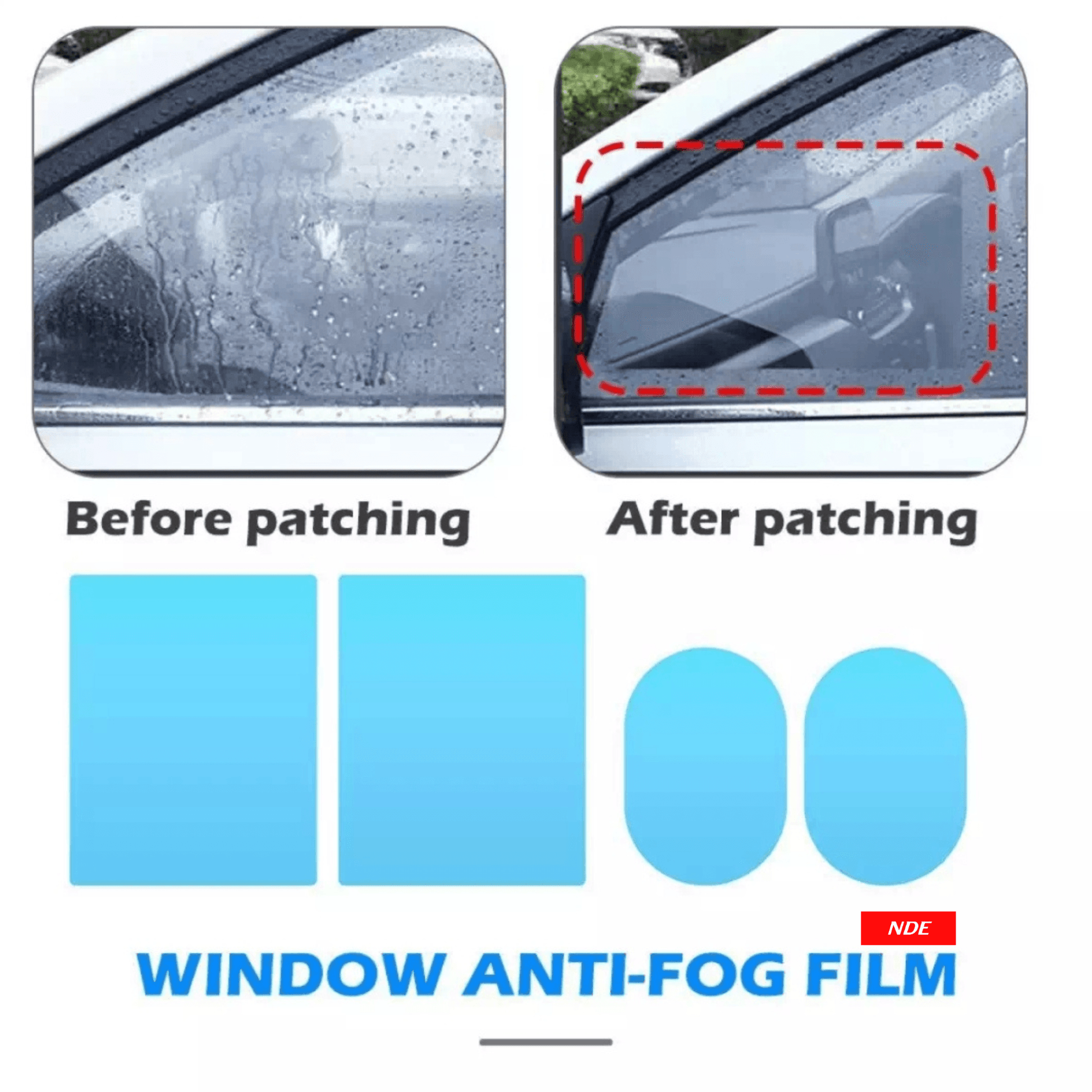 SIDE VIEW MIRROR ANTI FOG AND WATERPROOF FILM 4 PIECES FOR CLEAR VISION - ndestore.com