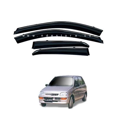 AIR PRESS BLACK TINTED DOOR WINDOW VISOR FOR DAIHATSU CUORE - ndestore.com