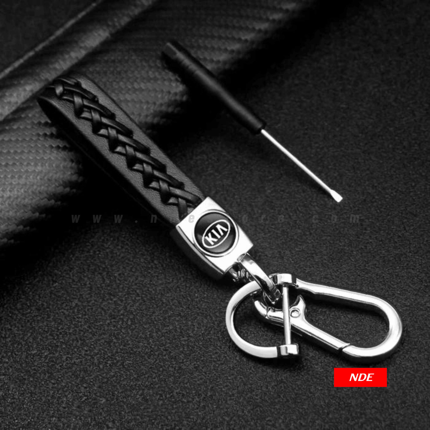 KEY CHAIN LEATHER STRAP WITH KIA LOGO - ndestore.com