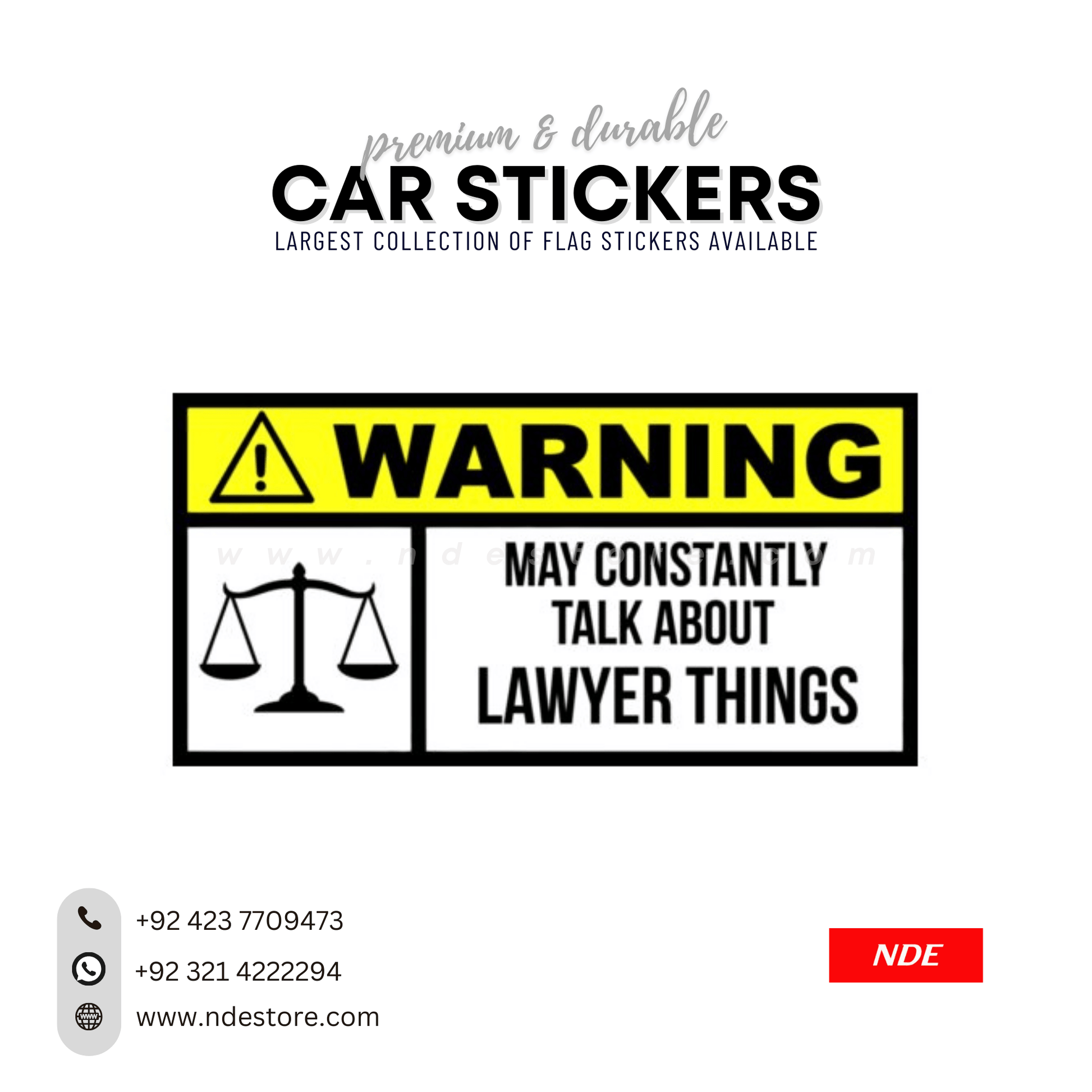 STICKER WARNING LAWYER - ndestore.com