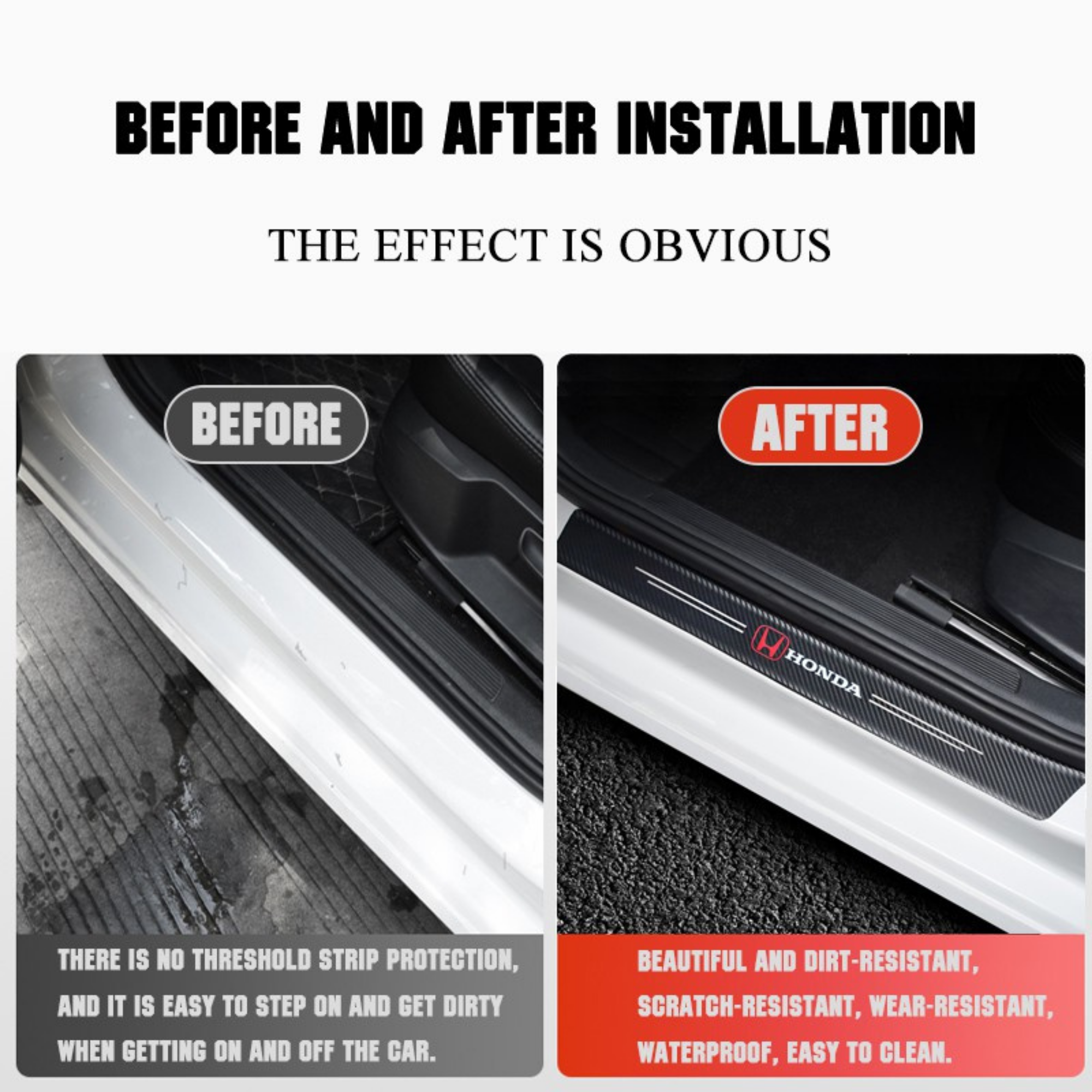 DOOR SILL AREA PROTECTION CARBON FIBER STICKER FOR MITSUBISHI LANCER