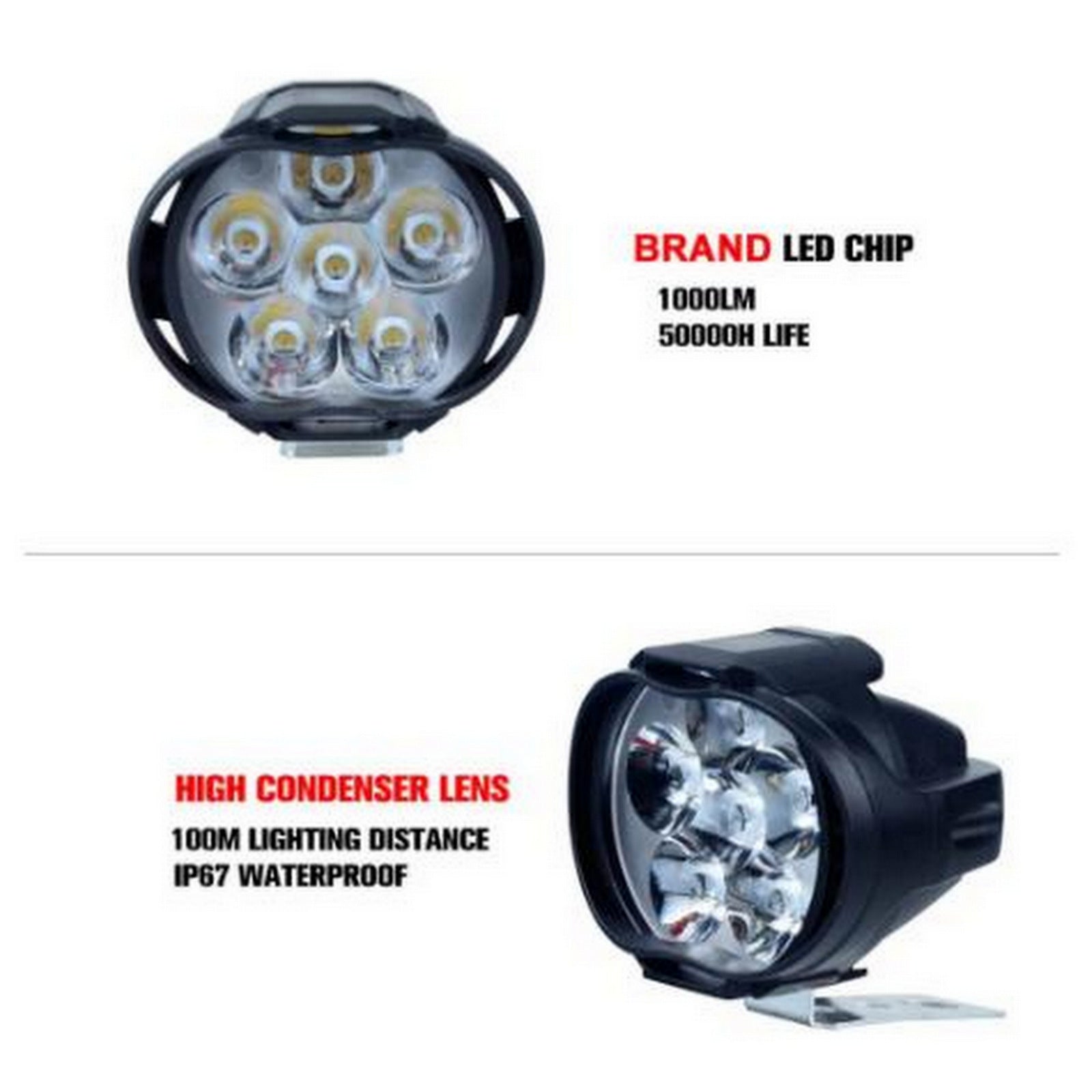 LED HEAD LIGHTS ASSEMBLY 2 PIECES FOR MOTORCYCLE