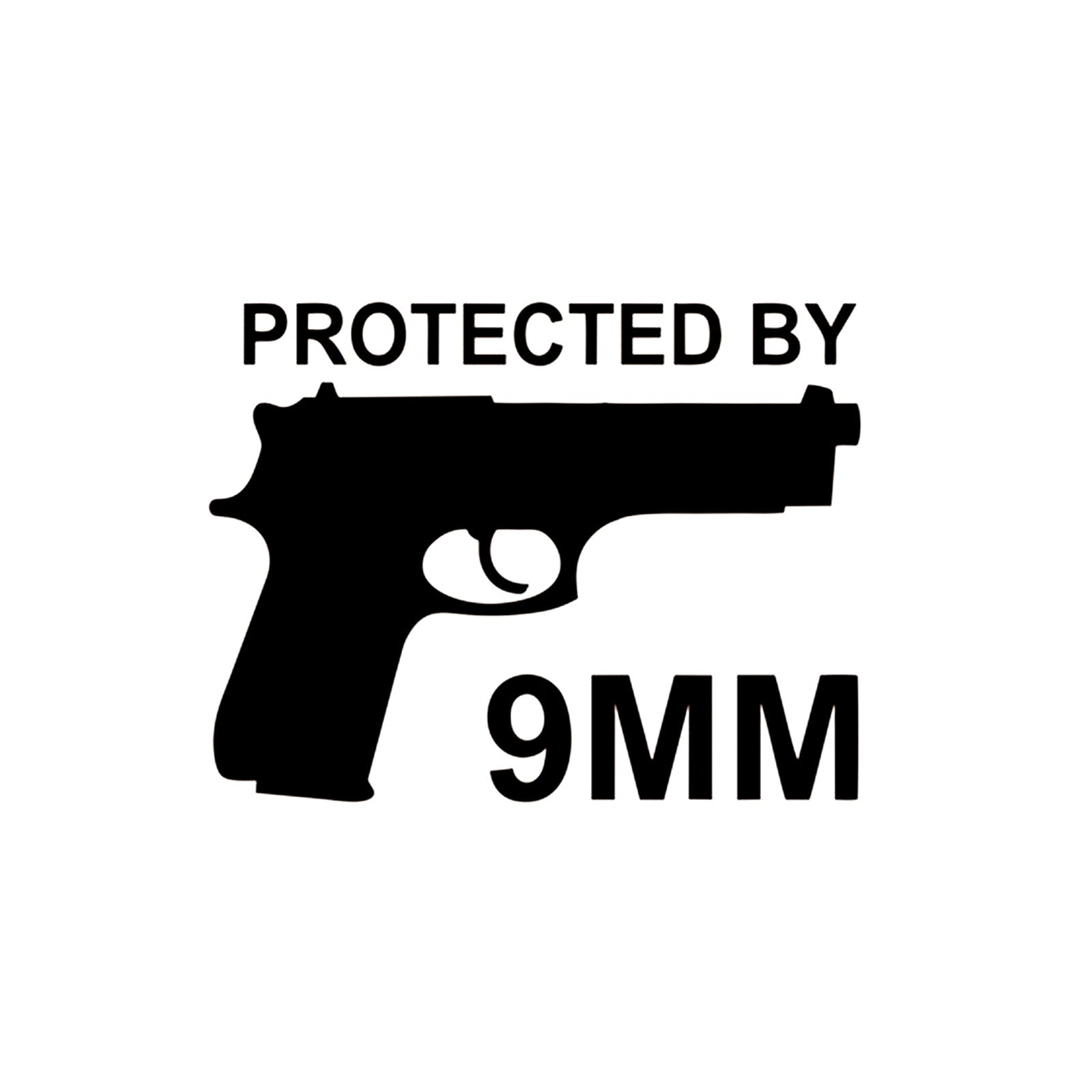 STICKER, PROTECTED BY 9MM