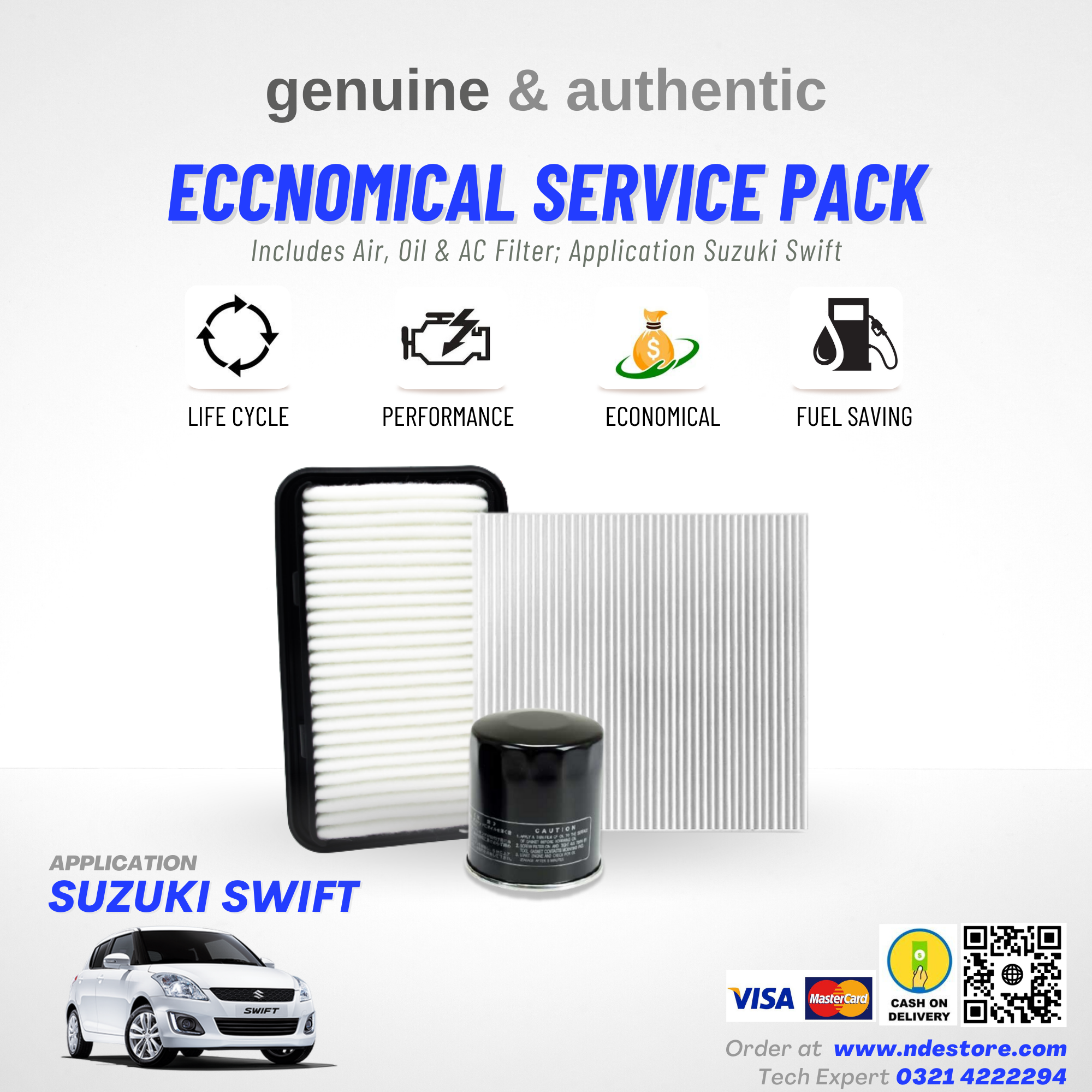 ESSENTIAL FILTER PACK FOR SUZUKI SWIFT (2008-2018)