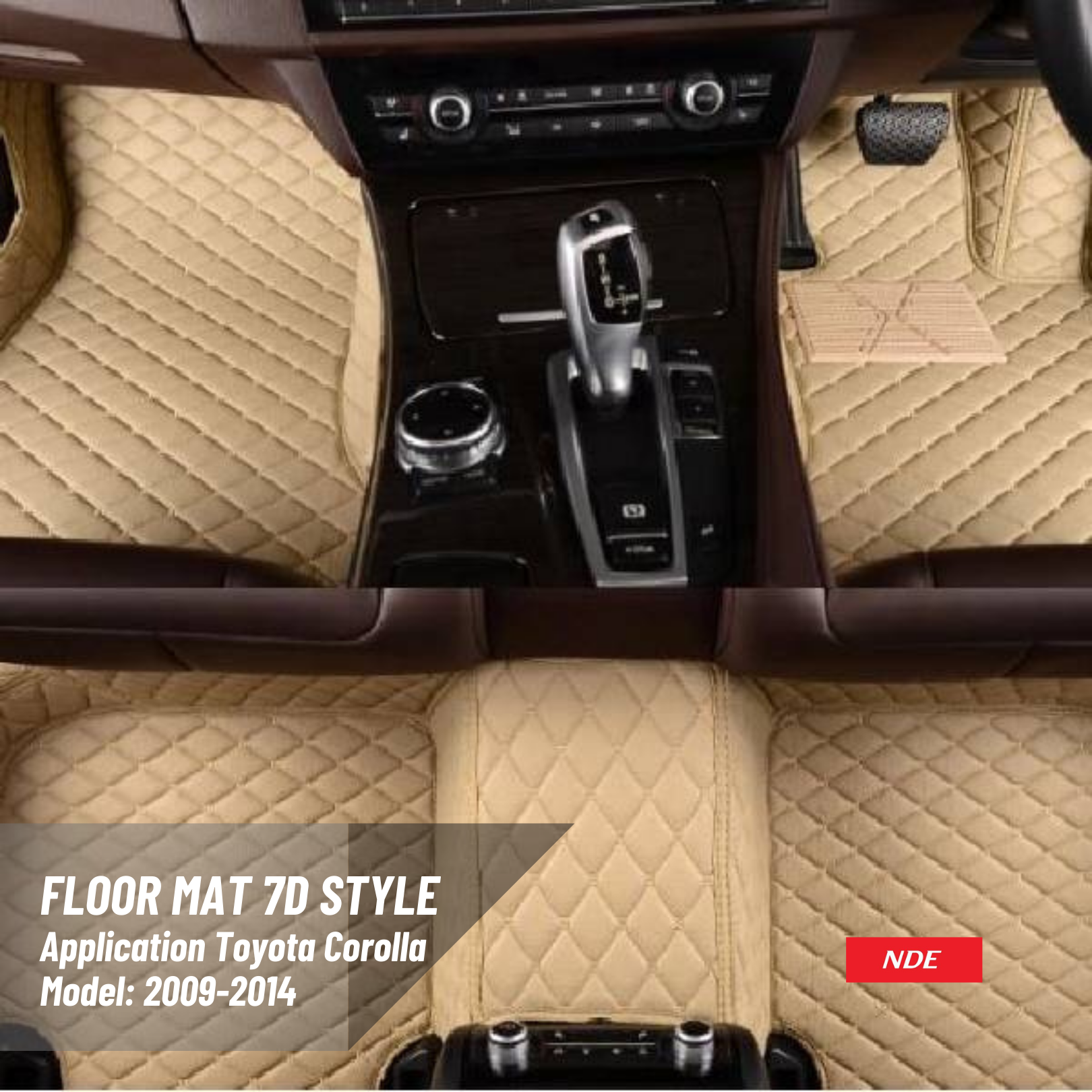 FLOOR MAT 7D STYLE BEIGE COLOR FOR TOYOTA COROLLA (2008-2014)