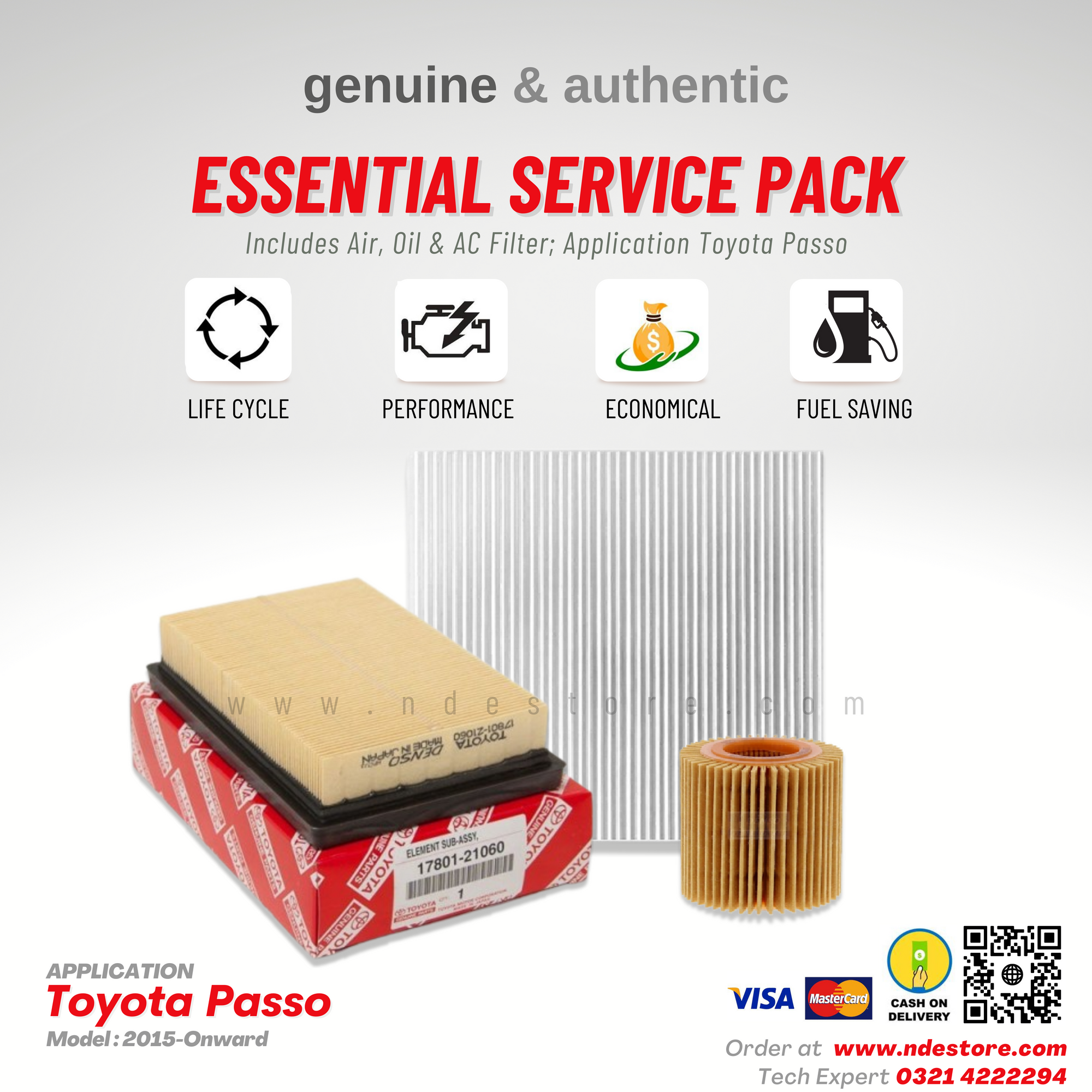 ESSENTIAL FILTER PACK GENUINE FOR TOYOTA PASSO