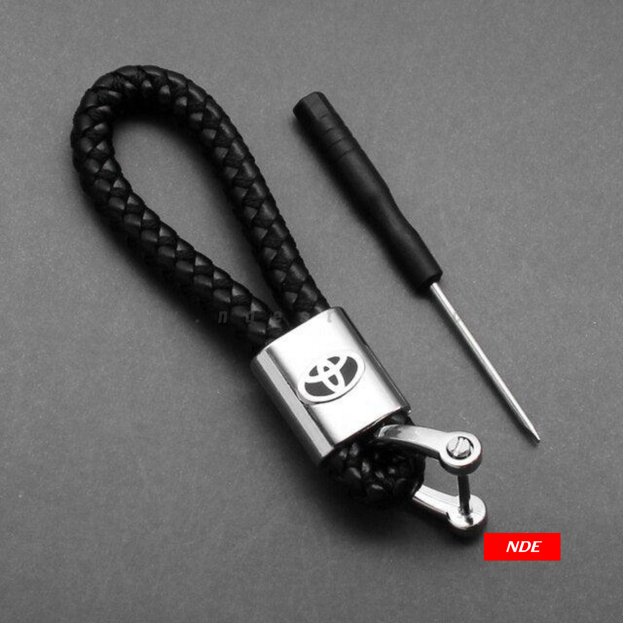 KEY CHAIN LEATHER STRAP WITH TOYOTA LOGO